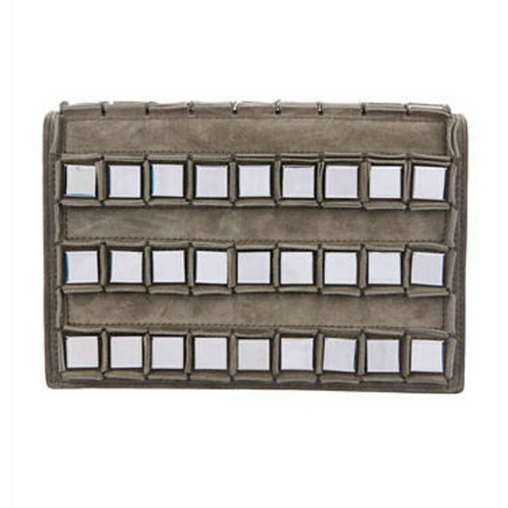 TOMASINI Ross embellished suede goat handbag bag clutch LUXE LUXURY